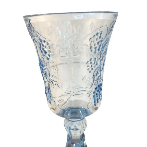 Blue TIARA INDIANA GLASS Last Supper Communion Religious Chalice Wine Goblet Exc - Picture 8 of 12